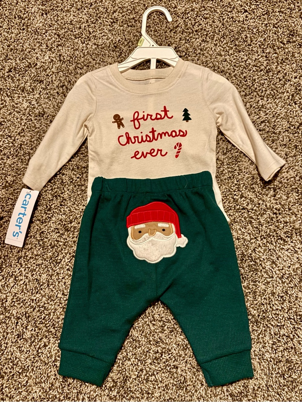 Carter's Baby’s First Christmas Onsie & Santa Joggers Set
